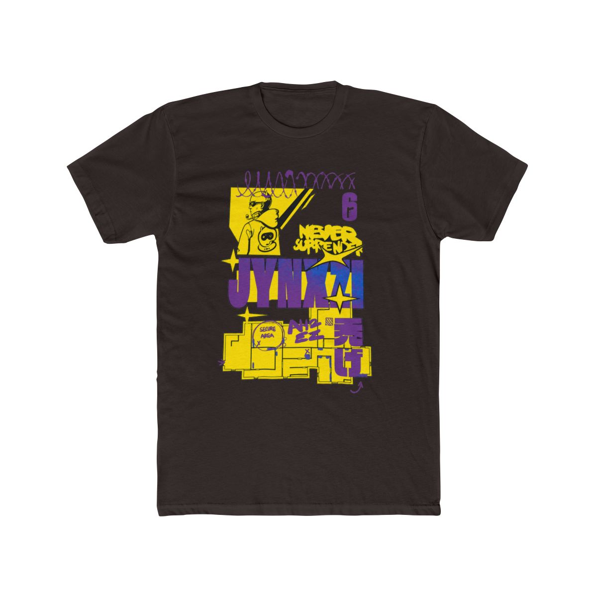 Jynxzi Never Mind Yellow and Purple Limited Edition T Shirt - alternate angle 2, merchandise